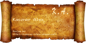 Kaszner Alex névjegykártya