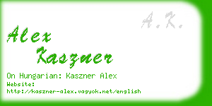 alex kaszner business card